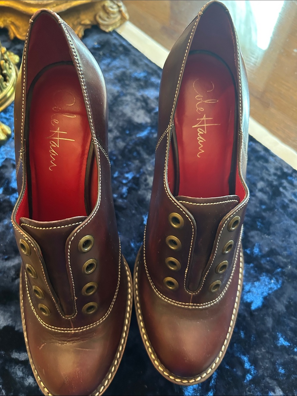 Nike Burgundy Leather Oxfords with Red Insole